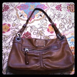B Makowsky Genuine Leather Brown Handbag